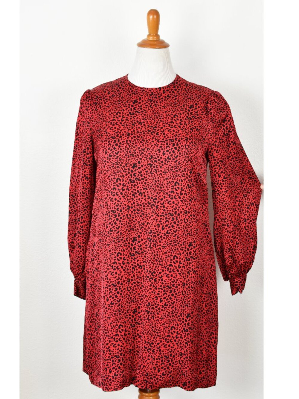 Brooks Brothers Animal Leopard Print Round Neck Shift Dress - 8